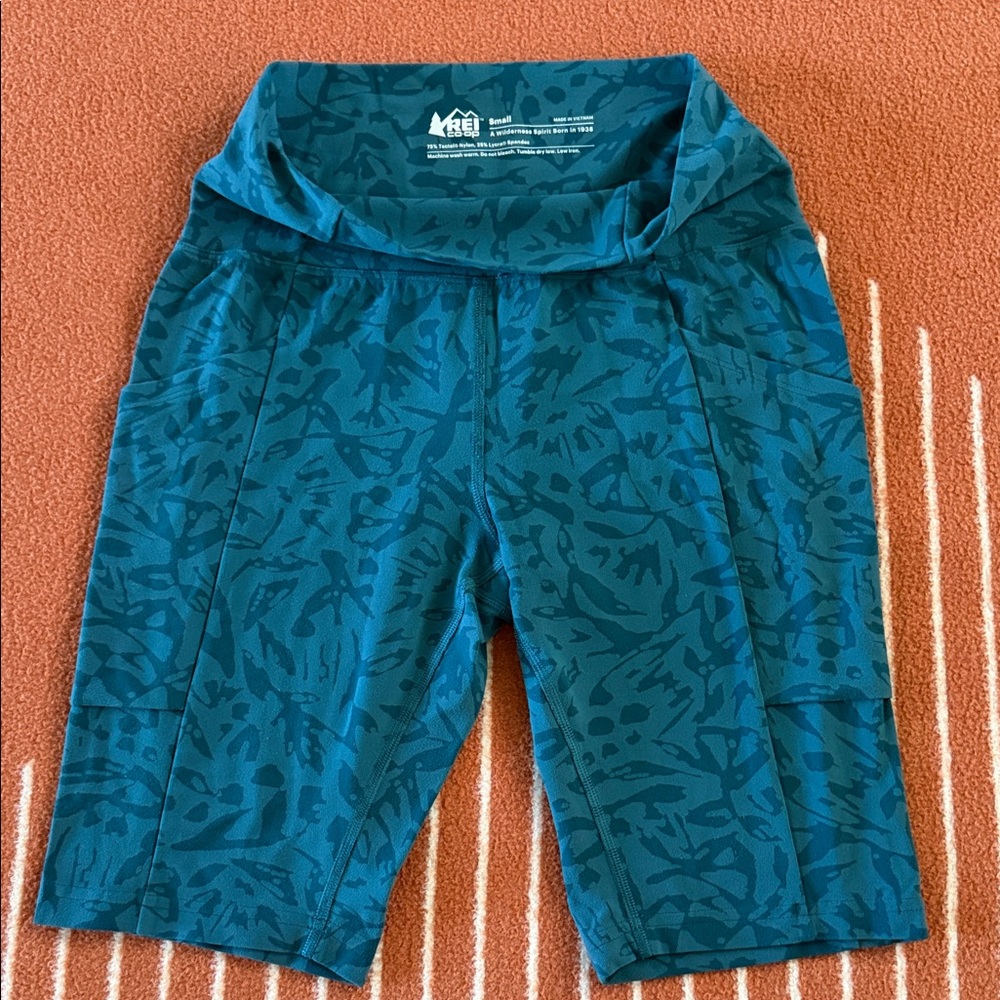 REI Teal Patterned Hiking Shorts
